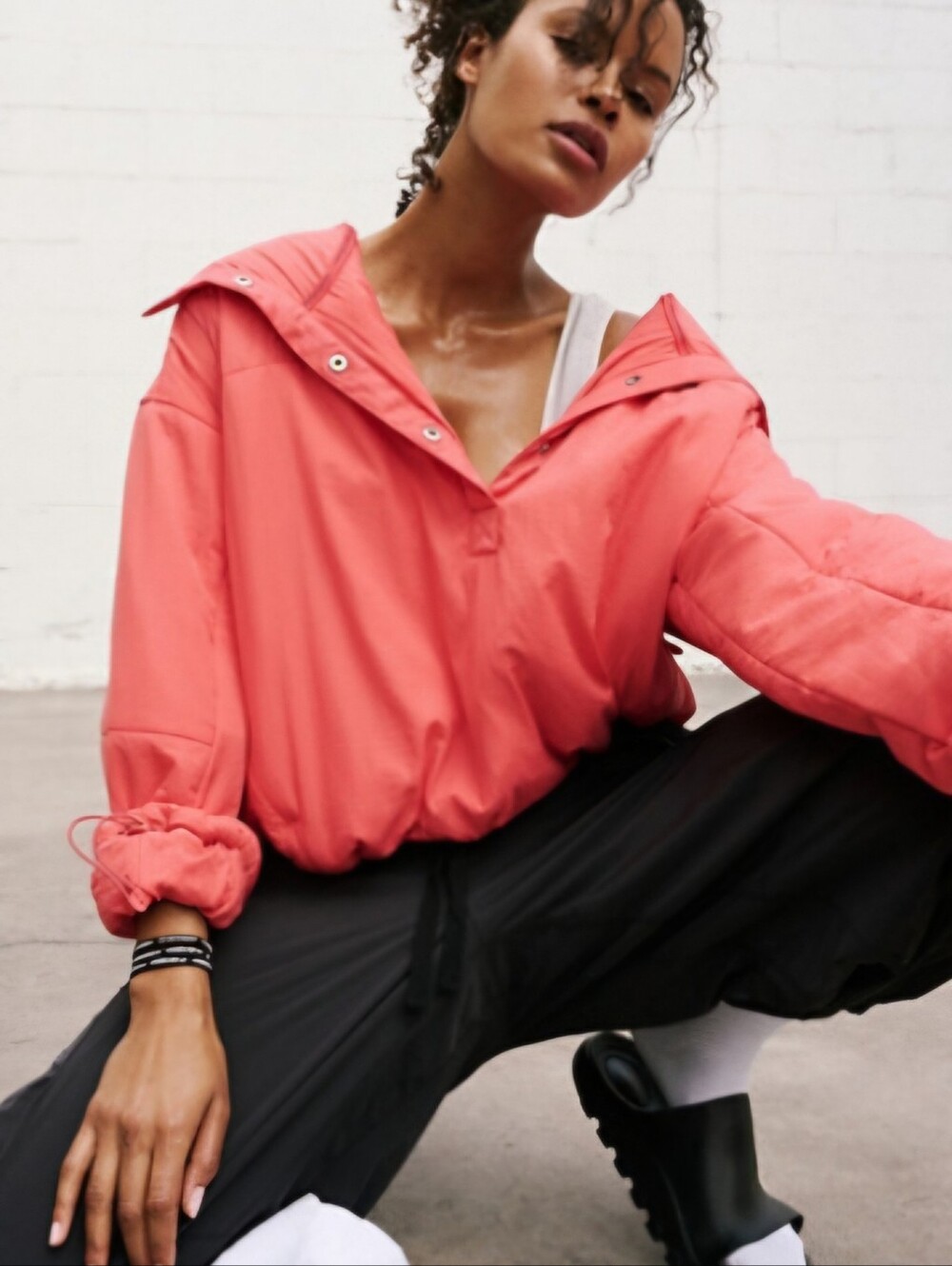 FP Movement by Free People Coral Pink Popover Hoodie